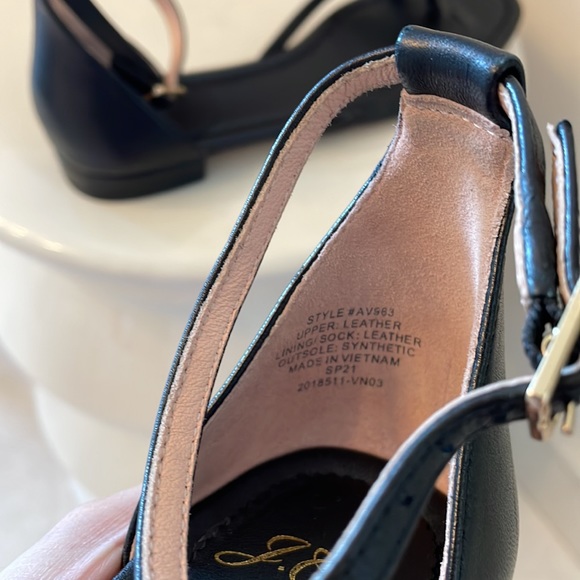 J Crew Ankle Strap Black Leather Sandals 7 - Picture 7 of 11